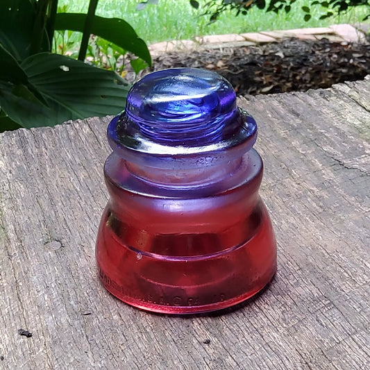 Vintage Glass Insulator Patriotic Red White and Blue Decorative Antique U.S.A.